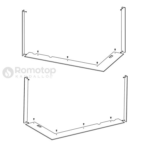 RAM13 takarókeret Romotop HEAT H R/L 3LF kandallóbetéthez