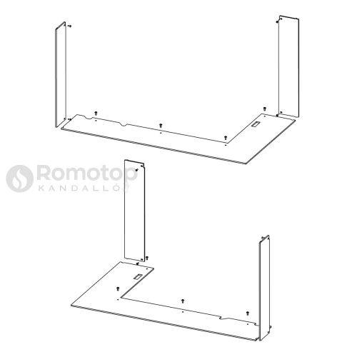 RAM14 takarókeret Romotop HEAT H R/L 3LF kandallóbetéthez