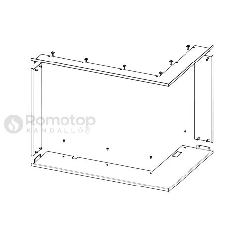 RAM12 takarókeret Romotop HEAT H R/L 3LG kandallóbetéthez