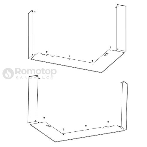 RAM14 takarókeret Romotop HEAT H R/L 3LG kandallóbetéthez