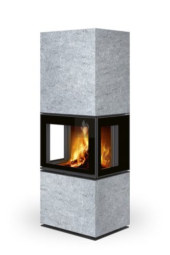 Romotop LERA C GH három oldalas zsírkő Design kandalló - bővíthető hőtárolóval